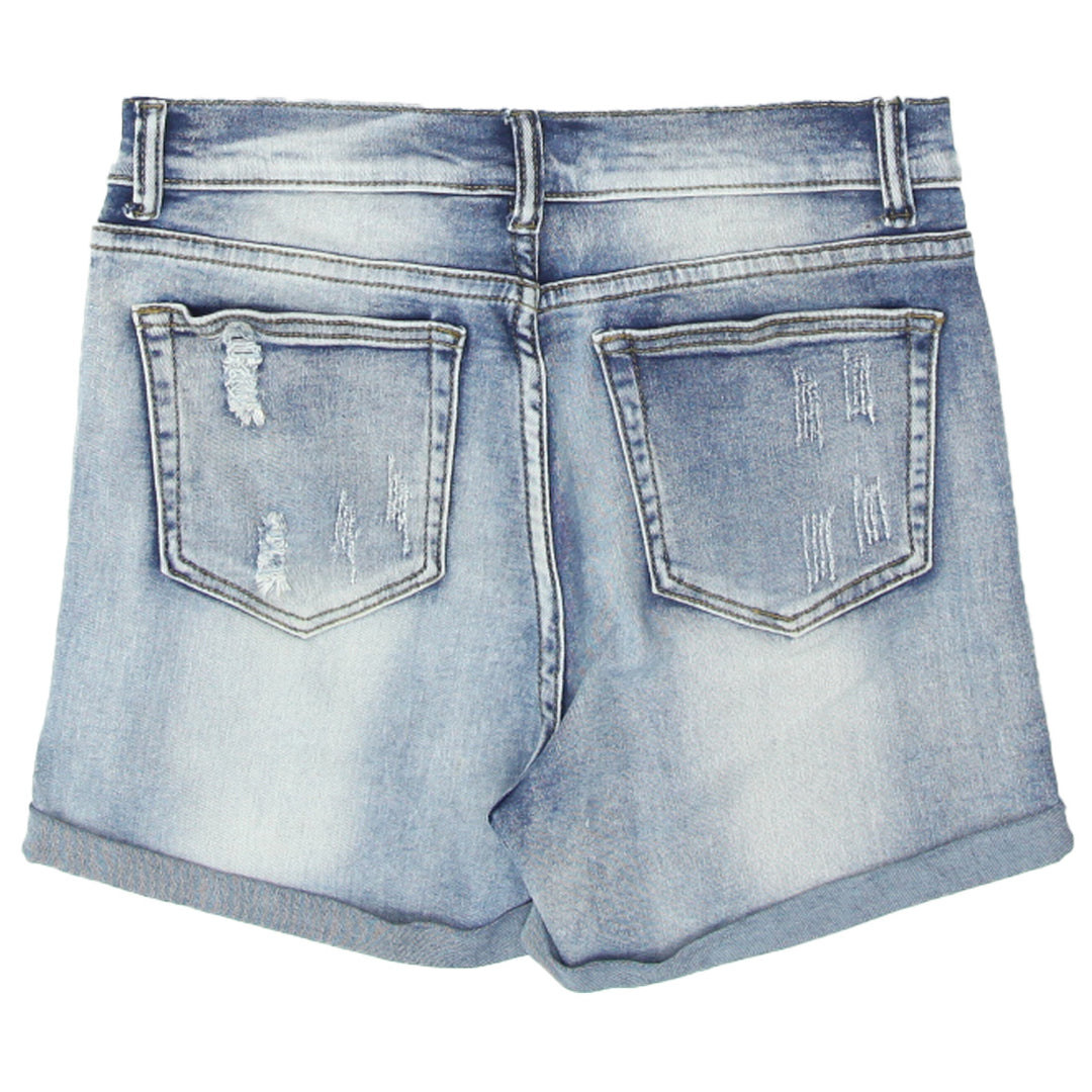 Ladies Silence & Noise Ripped Stretch Denim Shorts