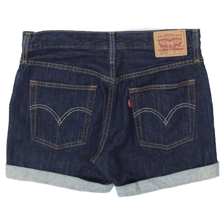 Ladies Levi Strauss Button Fly Roll Hem Denim Shorts