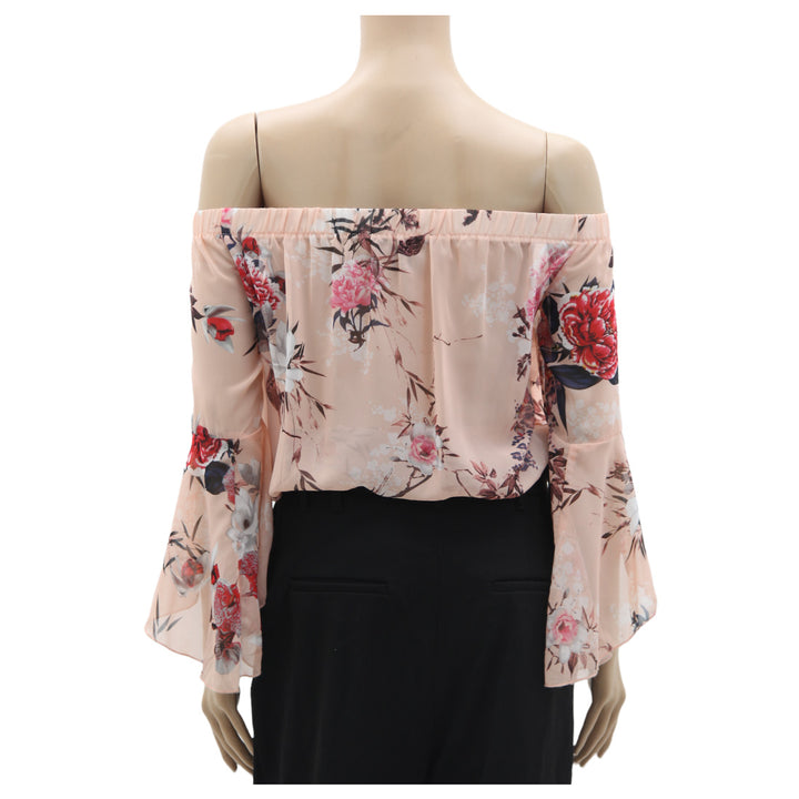 Ladies Revamped Off-Shoulder Floral Bell Sleeve Top