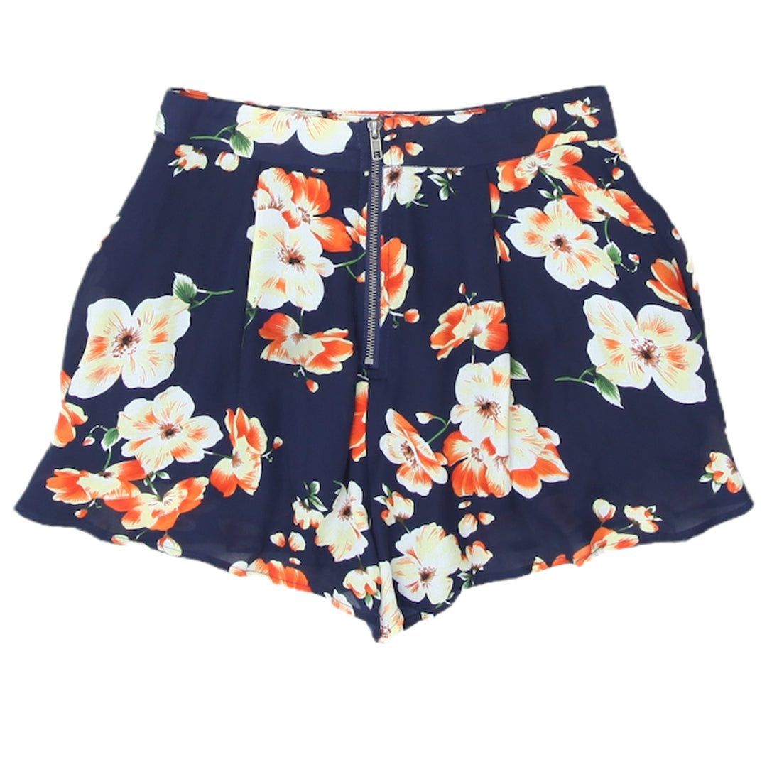 Ladies Floral Pleated Shorts