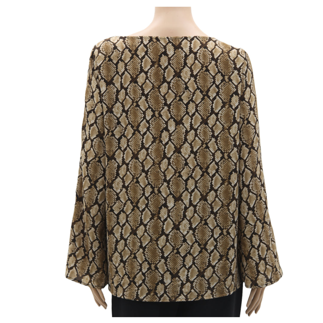 Ladies Michael Kors Snakeskin Print Long Sleeve Top