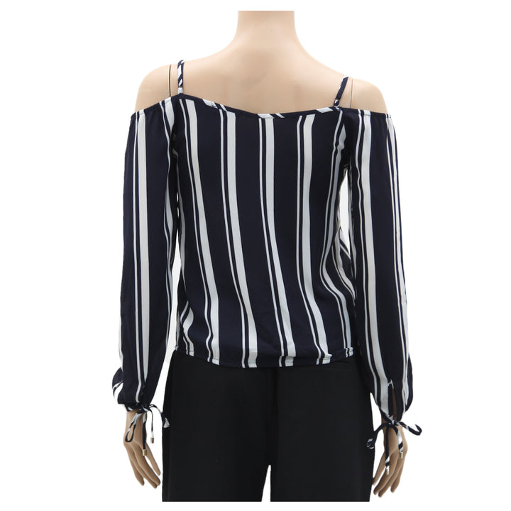 Ladies Strappy Off-Shoulder Stripe Top