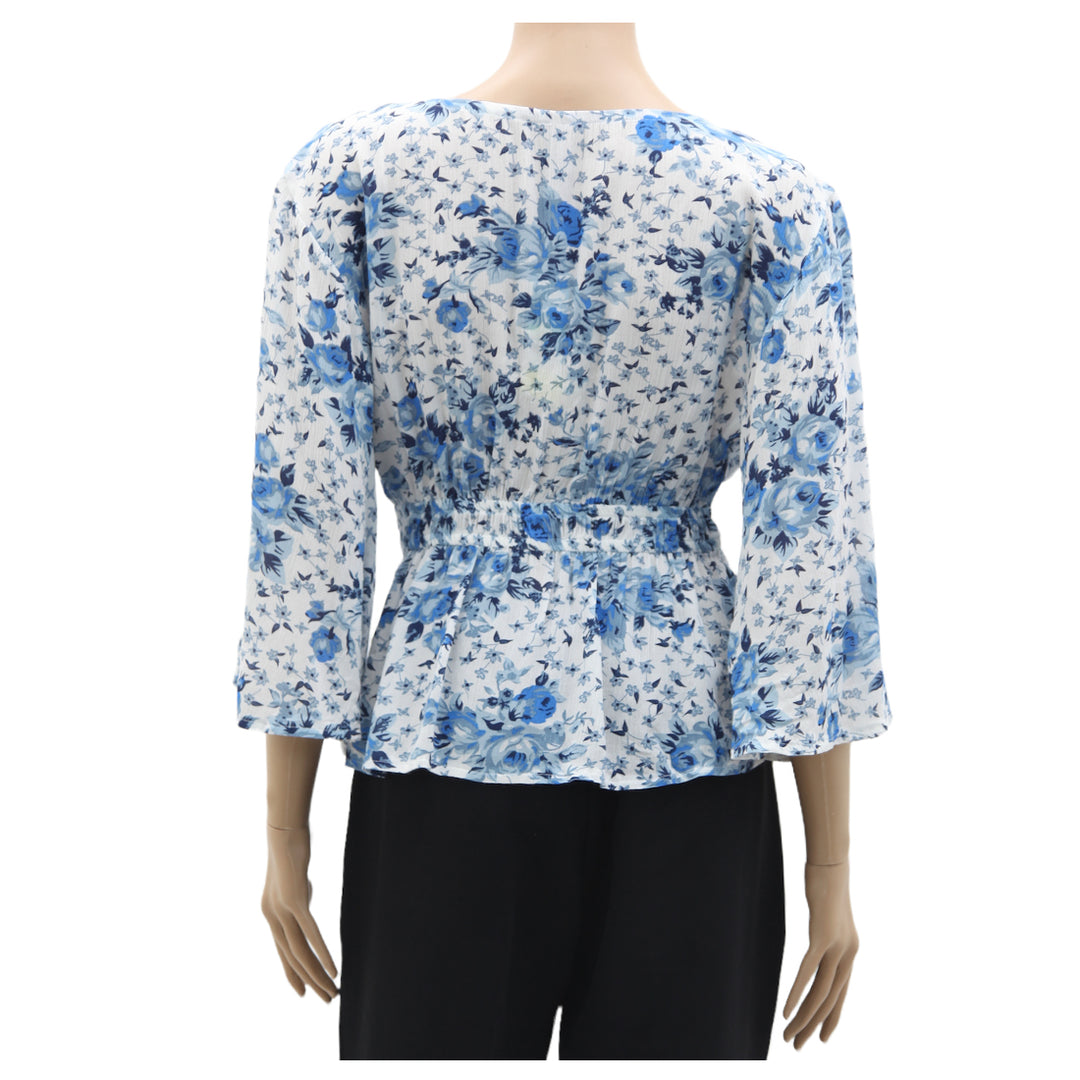 Ladies ed.it.ed Floral Elastic Bell Sleeve Top