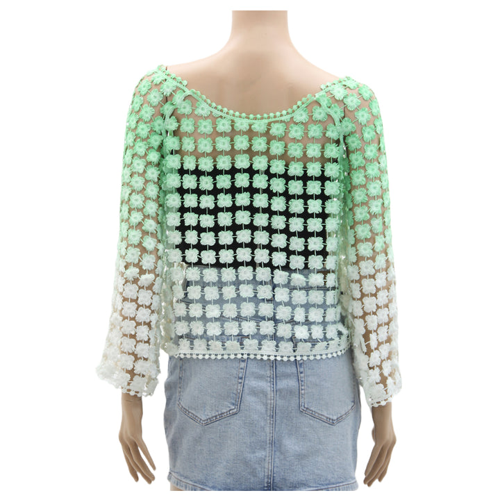 Ladies Green Ombre Lace Top