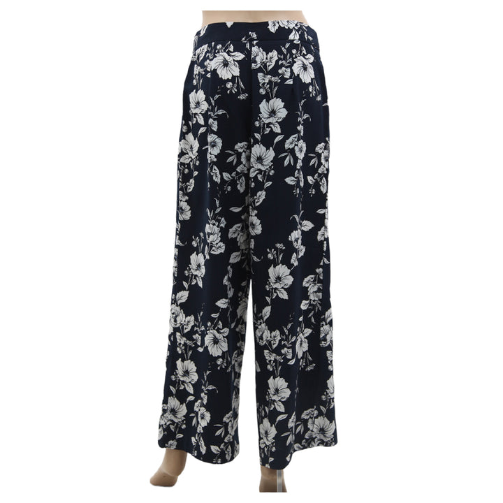 Ladies Preview Navy Floral Wide Leg Pants