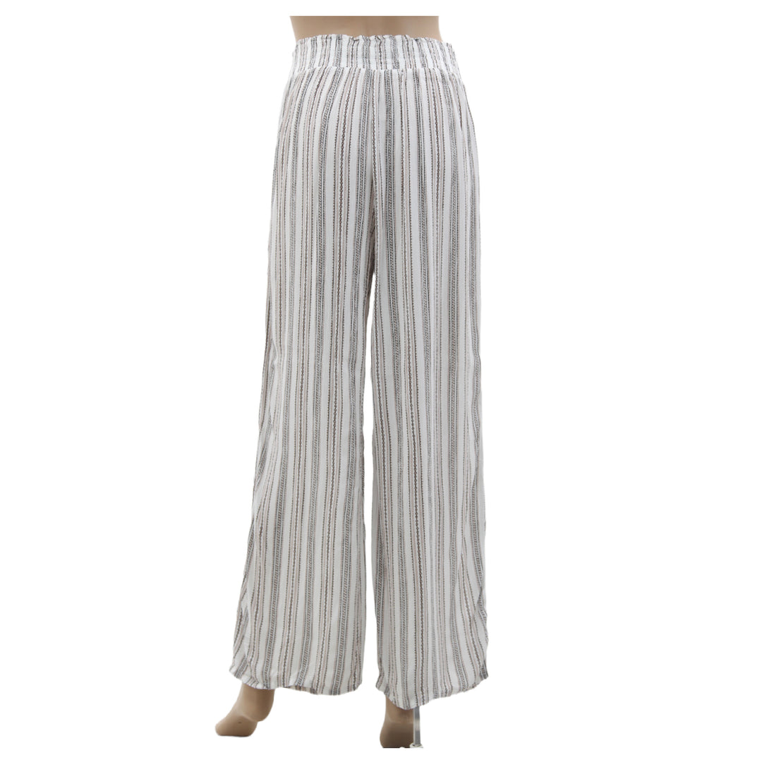 Ladies Ardene Smocked Waist Stripe Flowy Pants