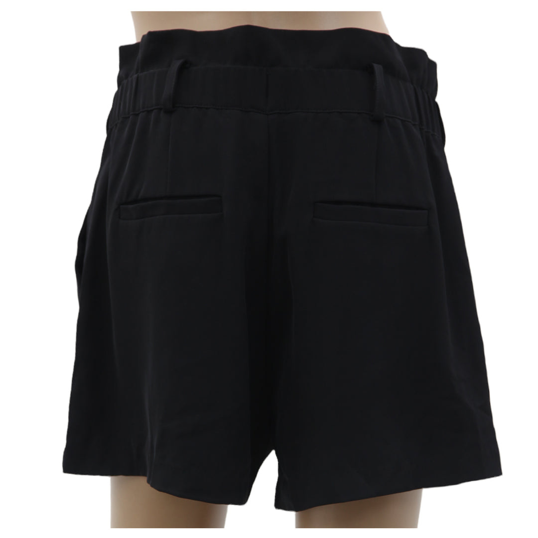 Ladies Black Pleated Shorts