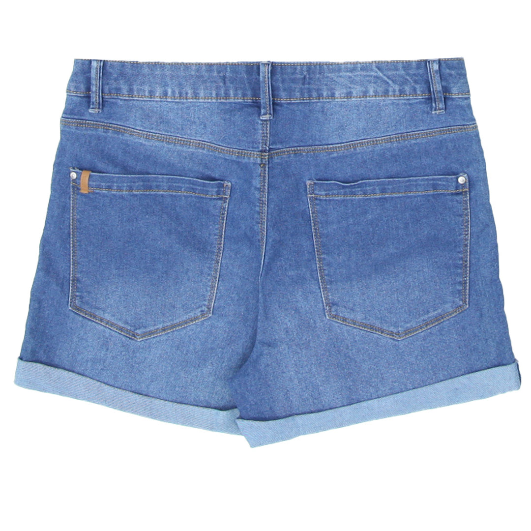 Ladies Lefties Cuff Denim Shorts