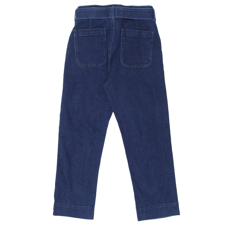 Ladies Loft High Waist Straight Belted Denim Pants