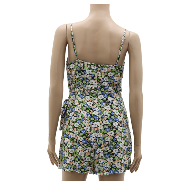 Ladies Dotti Strappy Floral Wrap Rompers