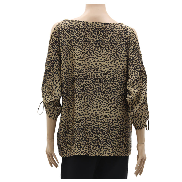 Ladies Michael Kors Leopard Print Open Shoulder Blouse