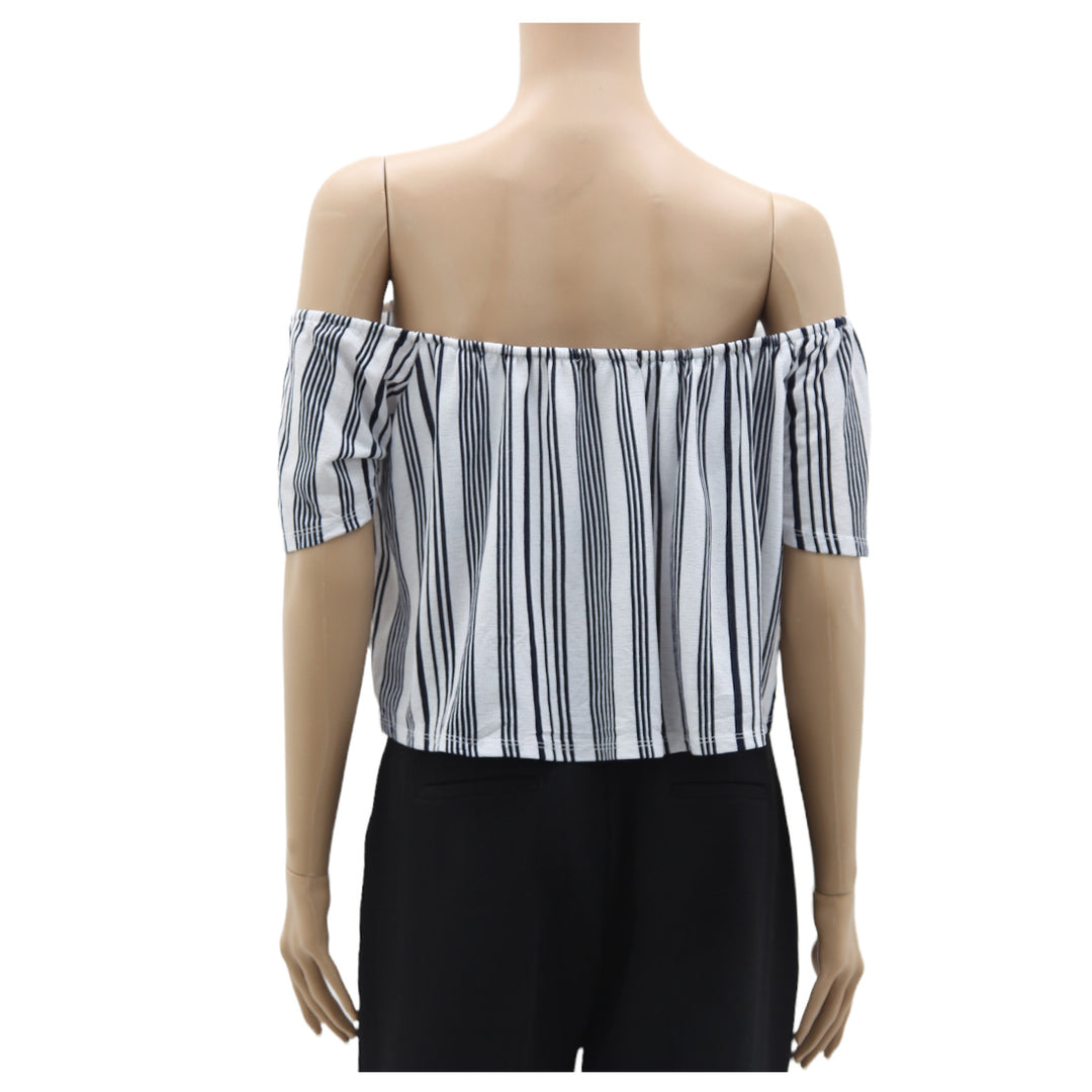 Ladies Striped Ardene Off Shoulder Top