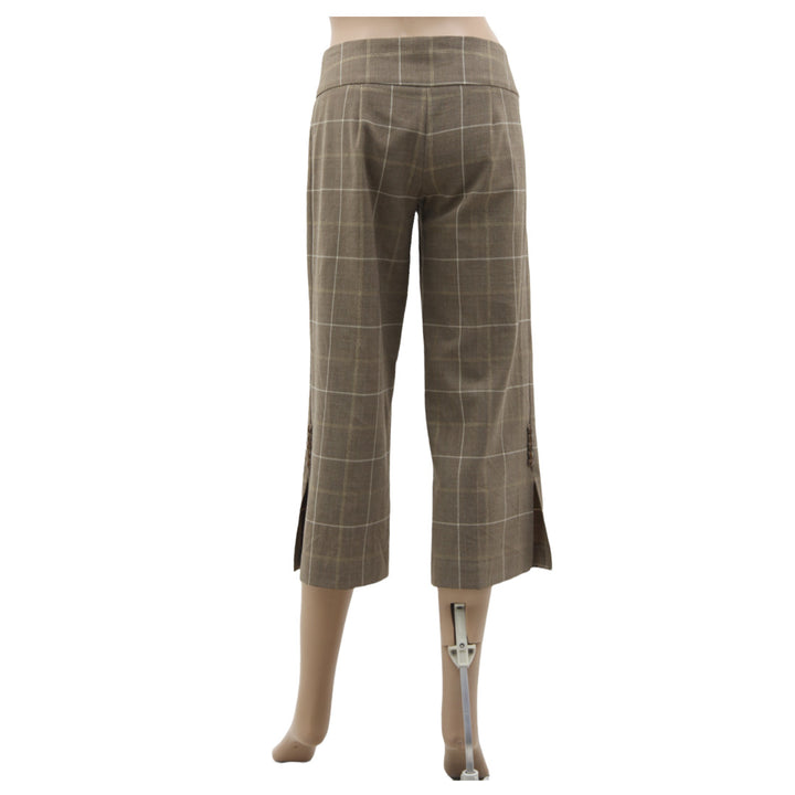 Ladies Bebe Plaid Crop Pants