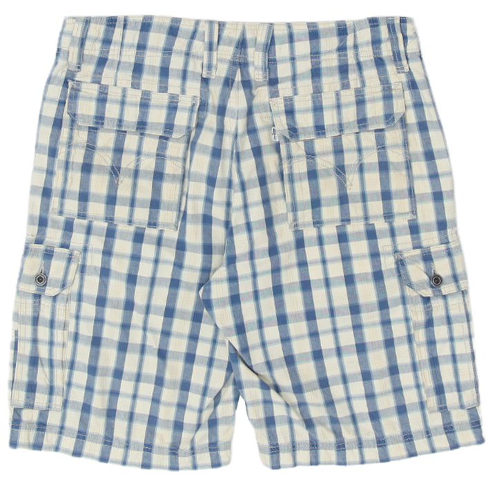 Mens Levi & Strauss Plaid Cargo Shorts