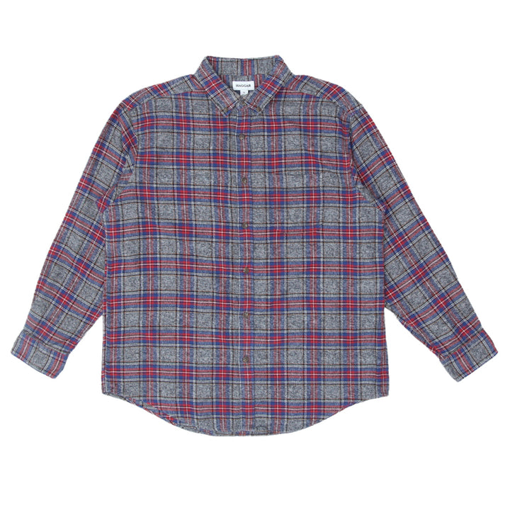 Mens Haggar Plaid Long Sleeve Shirt