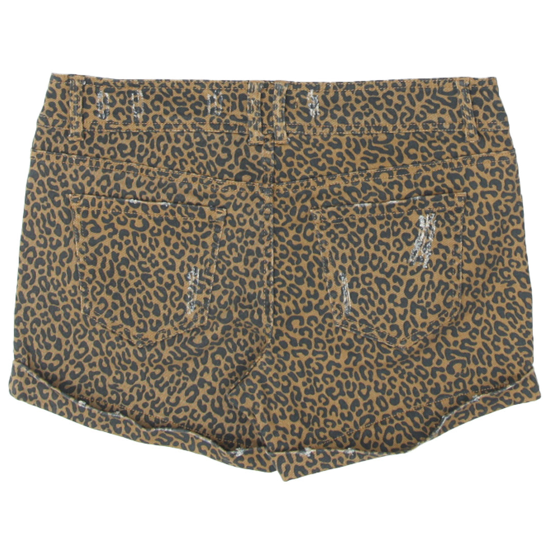 Ladies 21 Denim Leopard Print Shorts