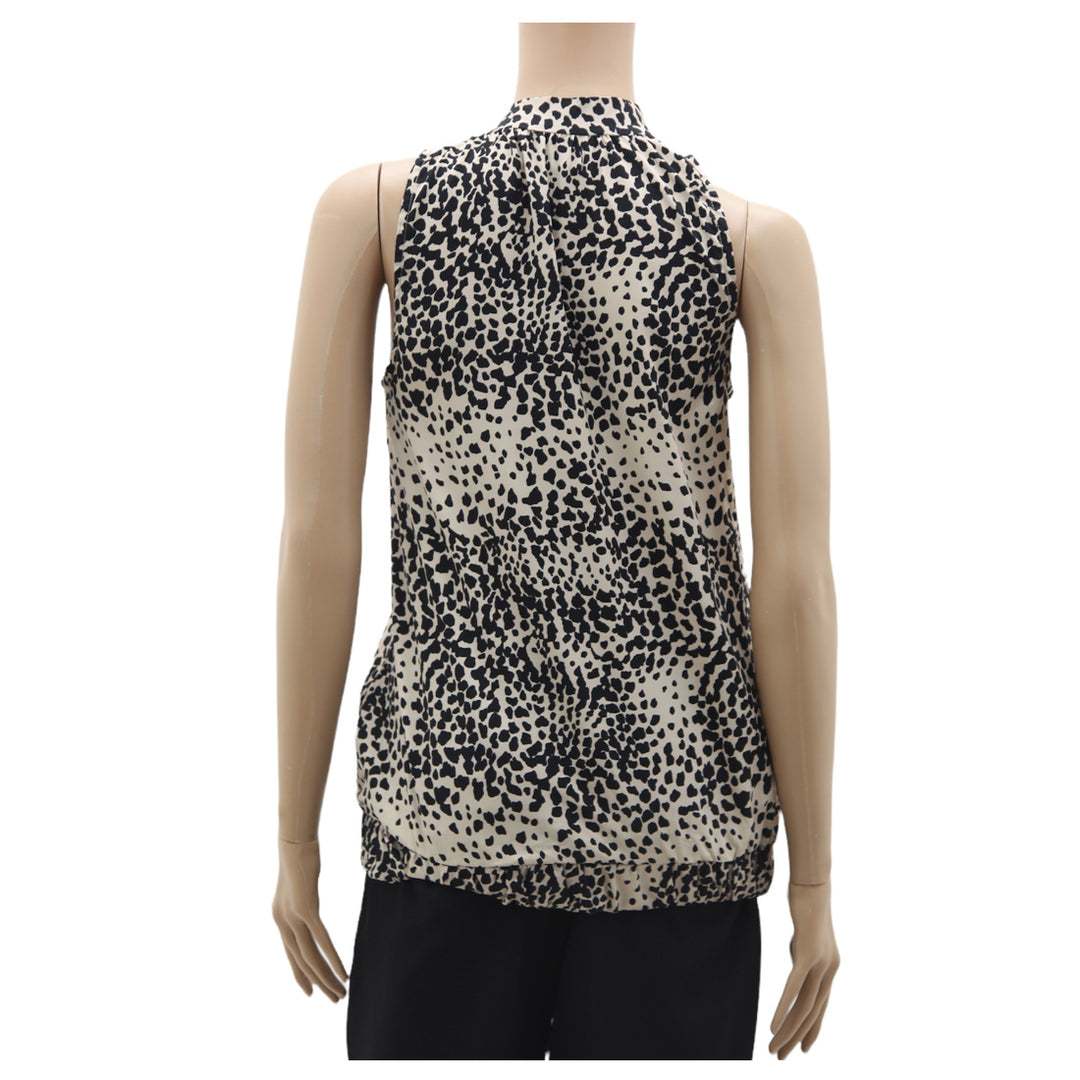 Ladies Tie Neck Sleeveless Printed Top