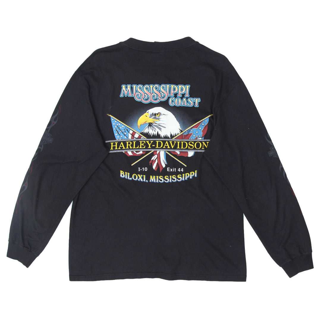 1997 Harley Davidson Mississipi Coast VNTG Long Sleeve T-Shirt Made In USA