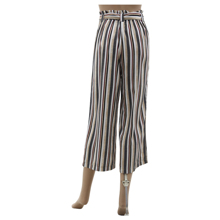 Ladies Stradivarius Stripe Belted Pants