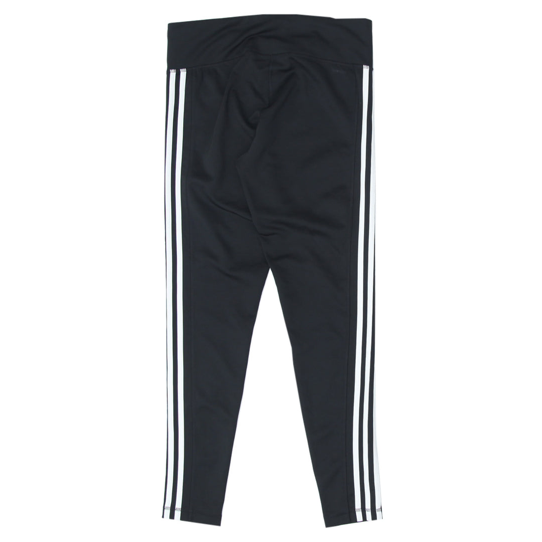 Ladies Adidas White Stripe Black Workout Pants
