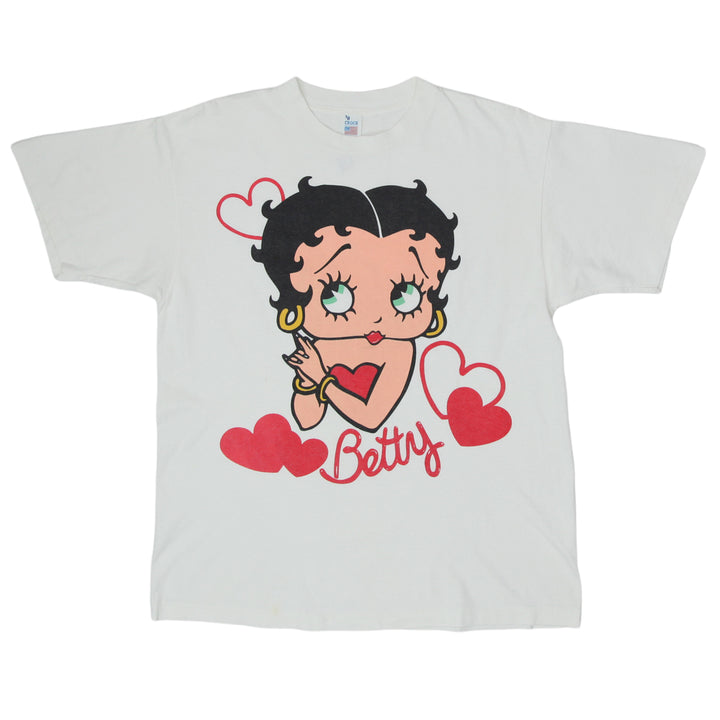 Betty Boop Hearts Single Stitch Vintage T-Shirt Made in USA