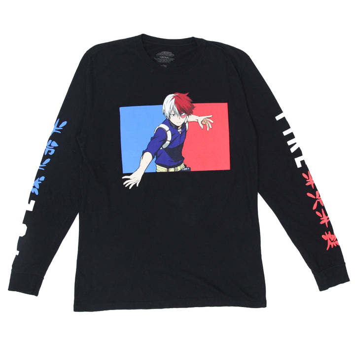 Mens My Hero Academia Todoroki Long Sleeve Anime T-Shirt