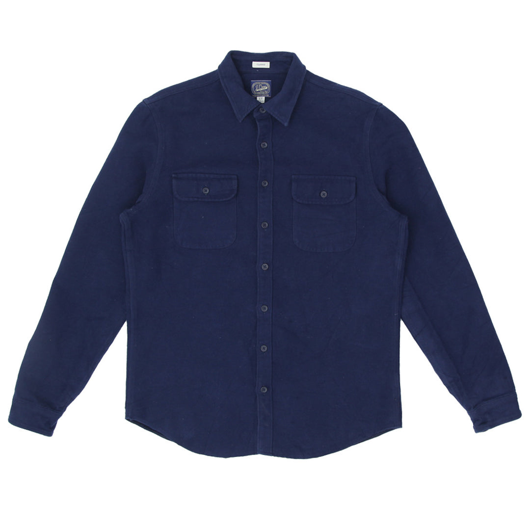 Mens J.Crew Classic Navy Flannel Shirt