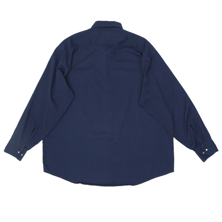 Mens Dickies Pearl Button Navy Long Sleeve Shirt