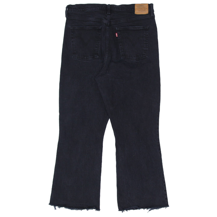 Ladies Levi Strauss Ribcage Crop Flare Button Fly Jeans
