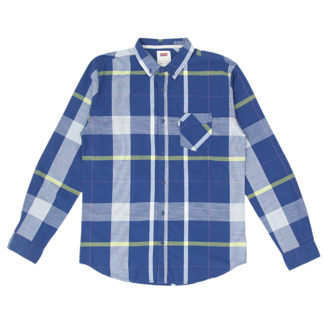 Mens Levi Strauss Plaid Long Sleeve Shirt