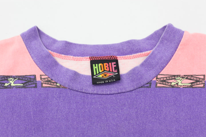 Hobie Purple/Pink Stripe Vintage Single Stitch T-Shirt Made In USA