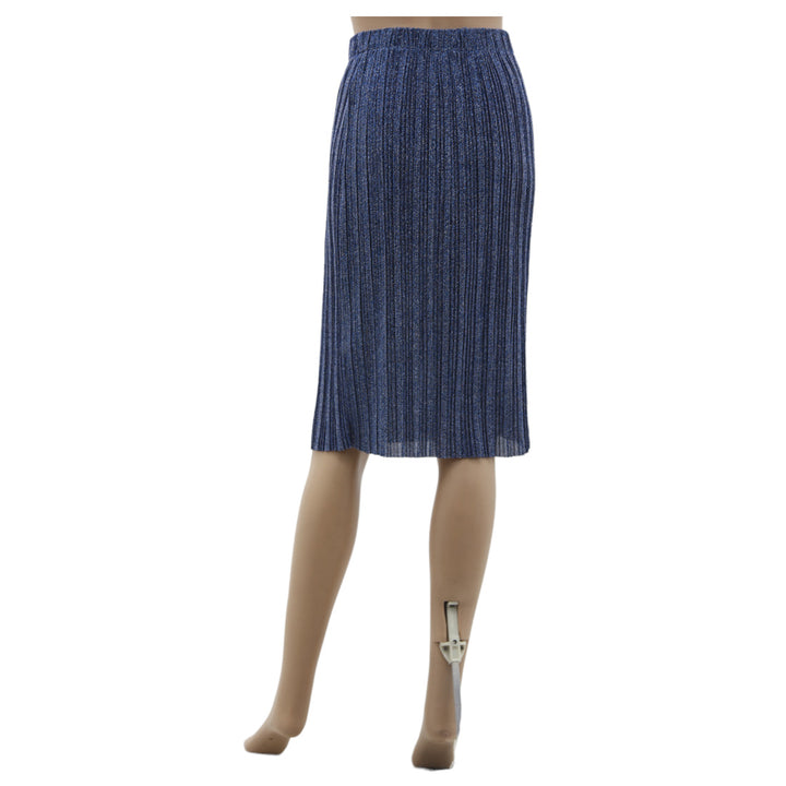 Ladies Soaked Y2K Blue Glittered Pleated Skirt