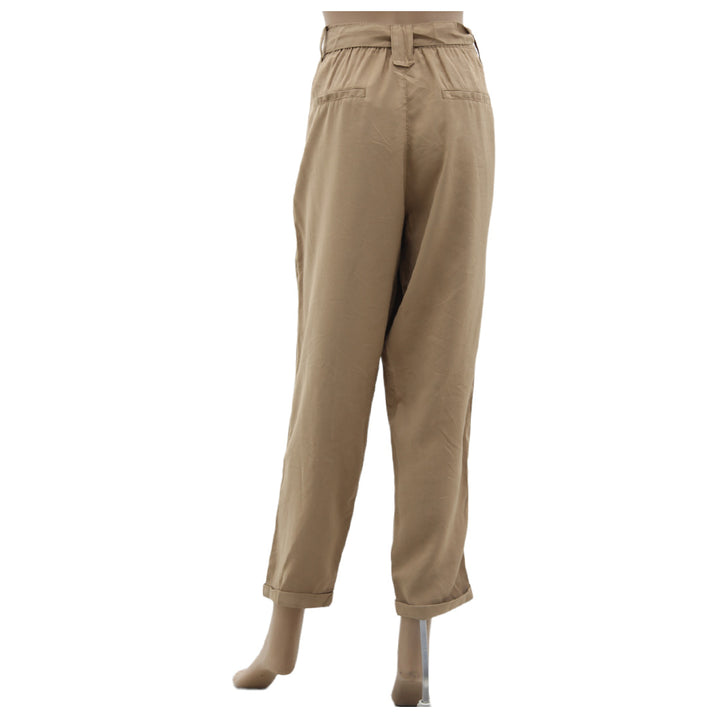 Ladies Lily Morgan Tie Belted Brown Pants