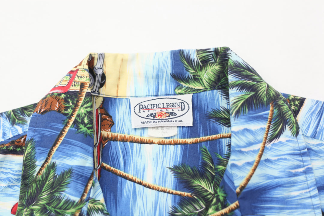 Pacific Legend Island Print Vintage Hawaiian Shirt Made In USA