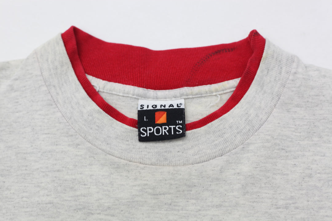 1992 Vintage Nascar Racing Layered T-Shirt Made in USA Gray Signal Sports L