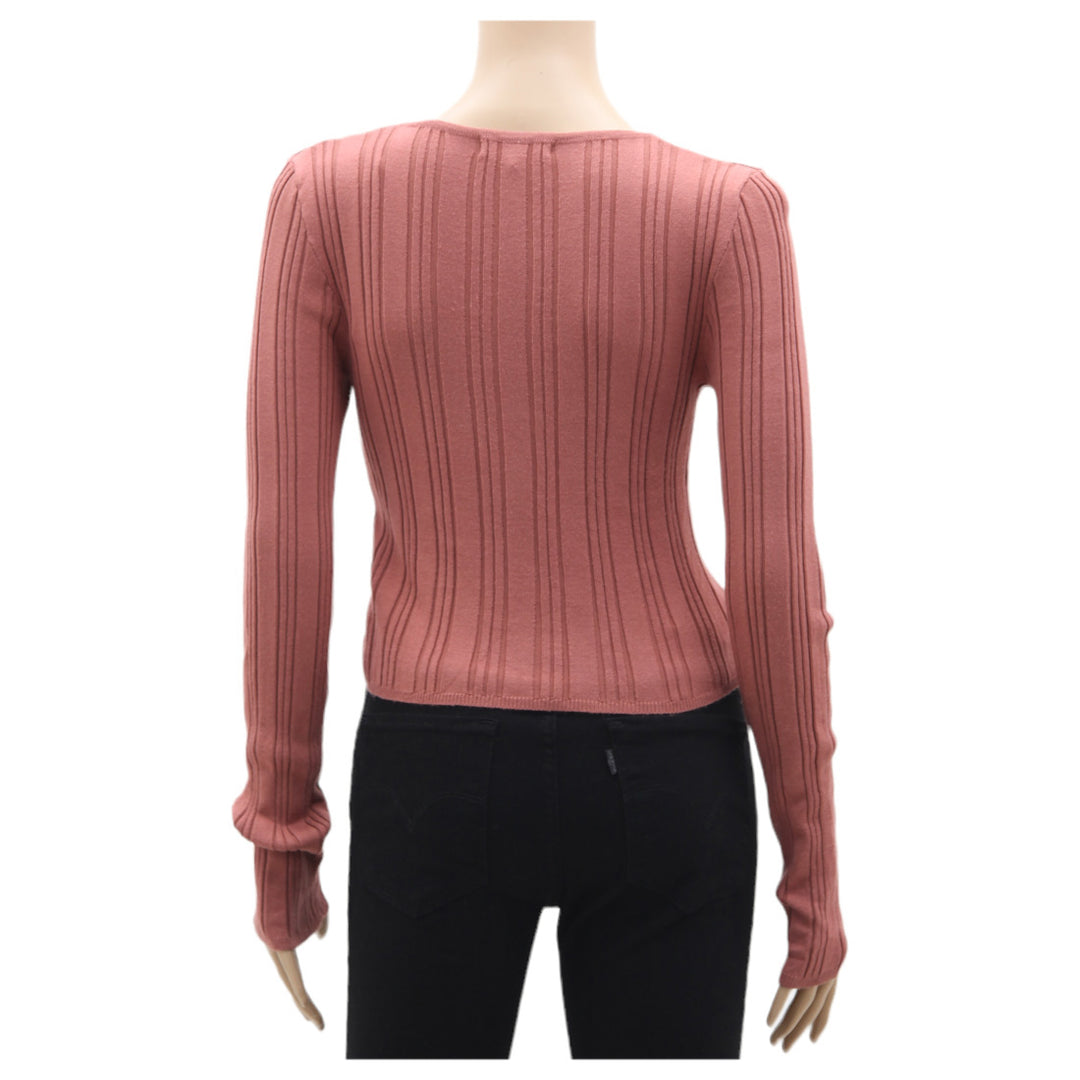 Ladies Revamped Full Zip Knit Crop Top