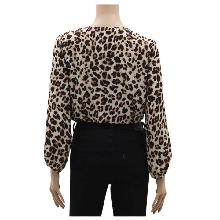 Ladies Streetwear Society Leopard Print Tie Hem Blouse