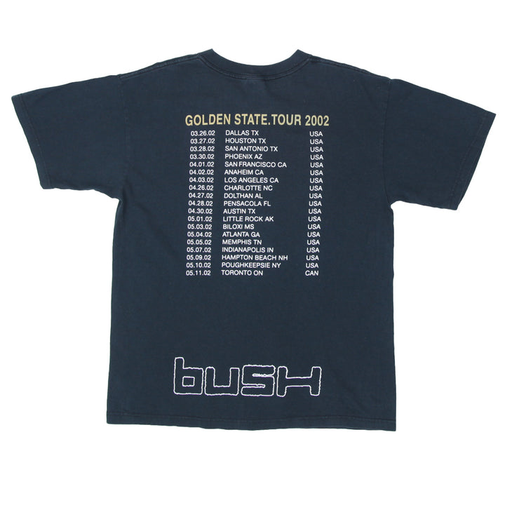 2002 Vintage Bush Band Golden State Tour T-Shirt Black Anvil M