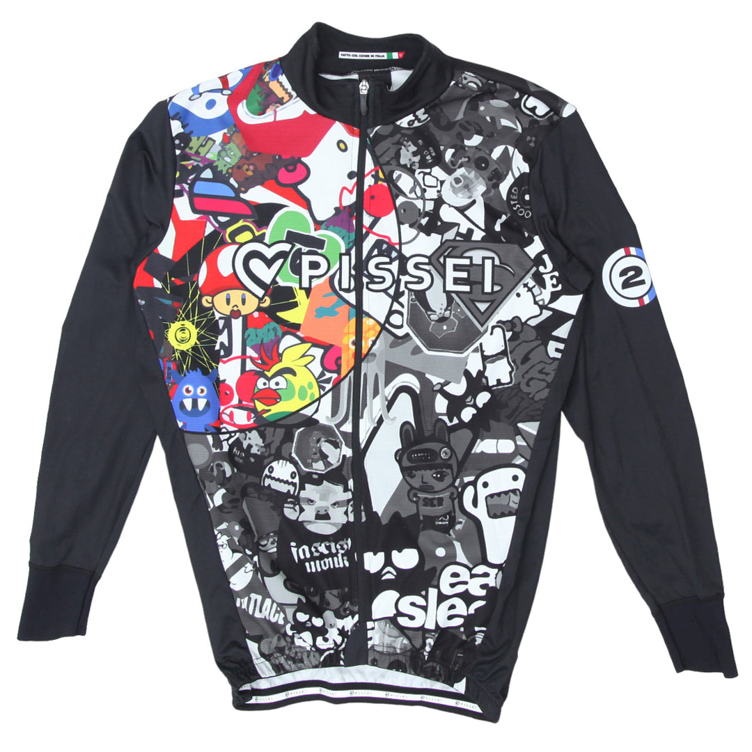 Mens Pissei Full Zip Long Sleeve Cycling Jersey