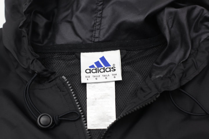 VTG Adidas Quarter Zip Hooded Sports Jacket