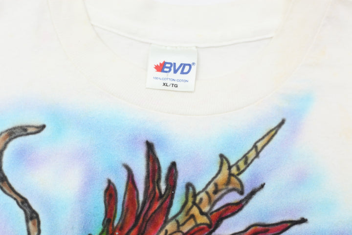 '96-'97 Vintage Dragon Print T-Shirt White XL