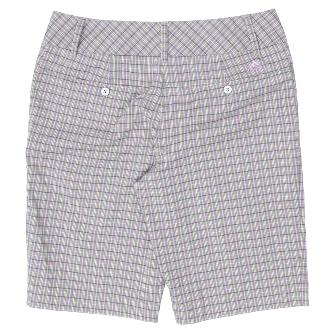 Ladies Adidas Logo Checkered Golf Shorts