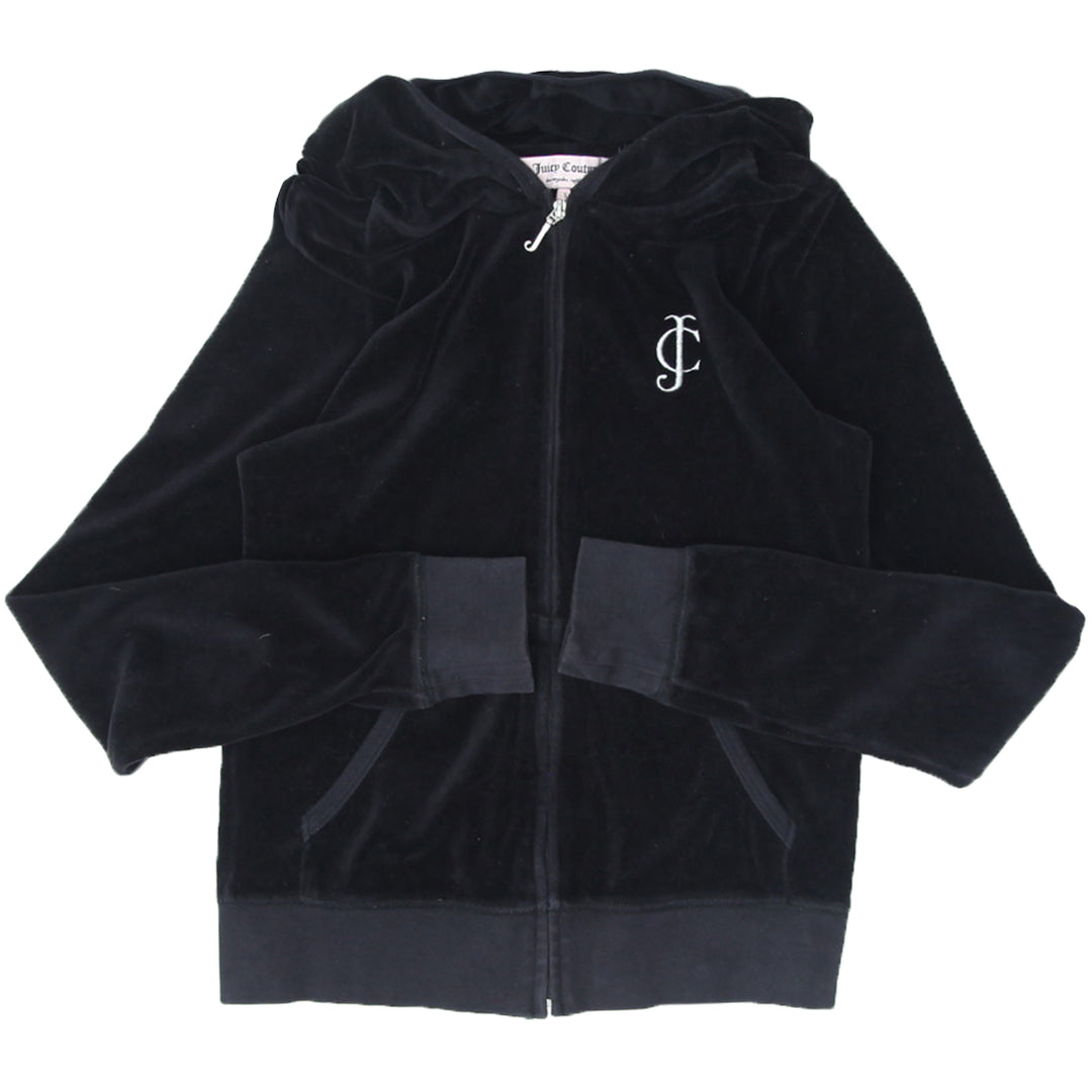 Y2K Juicy Couture Full Zip Velour Black Hoodie