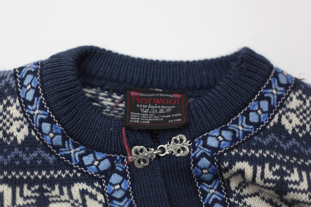 Vintage Norwool Norway Woolen Sweater Blue/White