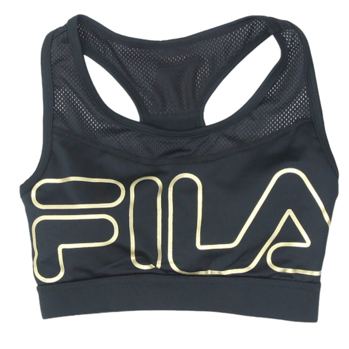 Ladies FILA Mesh Black Padded Sports Bra