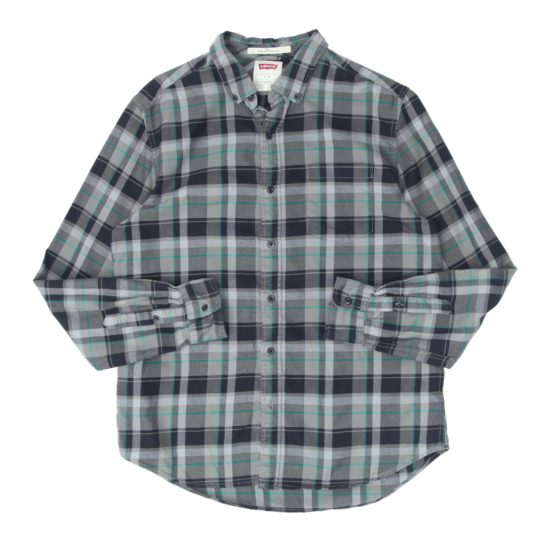 Mens Levi Strauss Slim Fit Plaid Long Sleeve Shirt Fashion Rerun Vintage