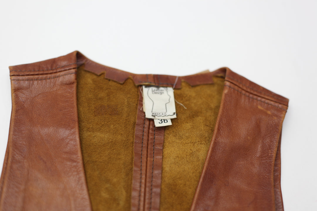 Vintage Brown Leather Vest