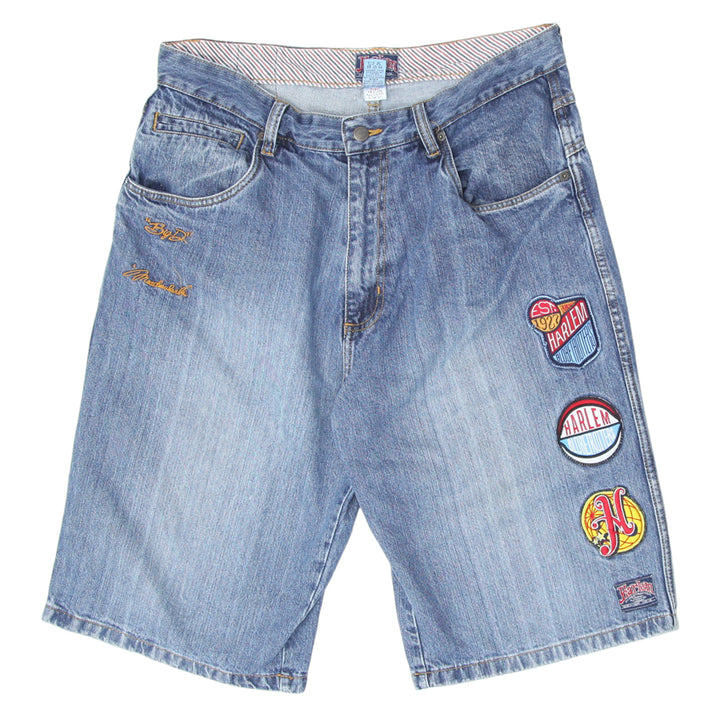 Mens Harlem Globetrotters Patched Denim Shorts