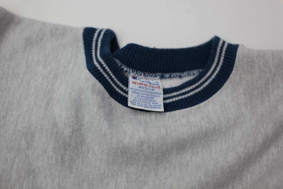 Vintage Champion Reverse Weave Embroidered Sweatshirt Made In USA Gray