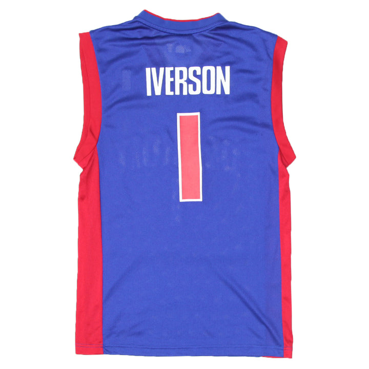Mens Adidas NBA Detroit Pistons Iverson 1 Basketball Jersey